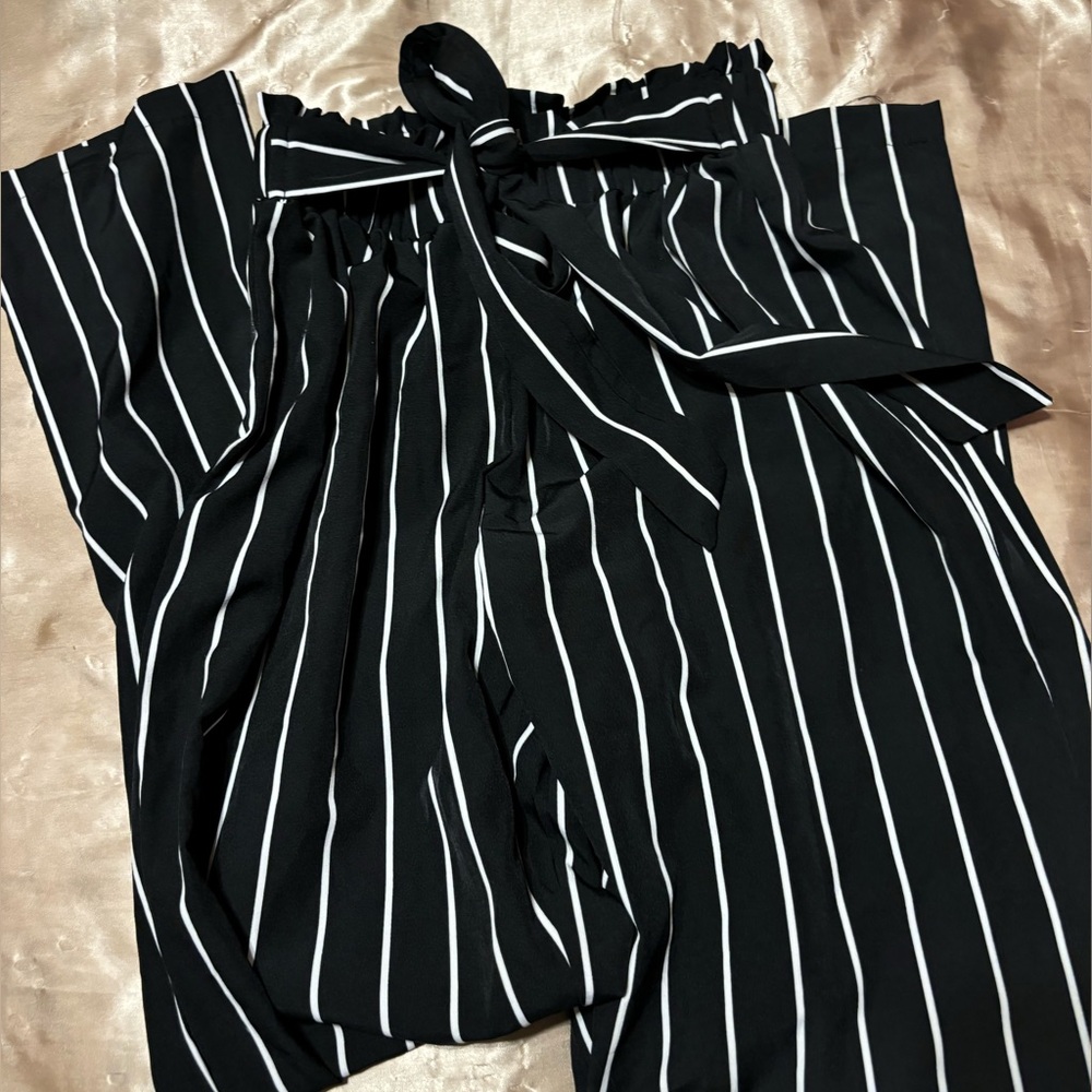Black and white dress pants